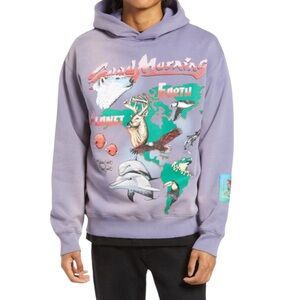 Jungles Men’s Planet Earth Sun Faded Graphic Hoodie SZ S VGUC